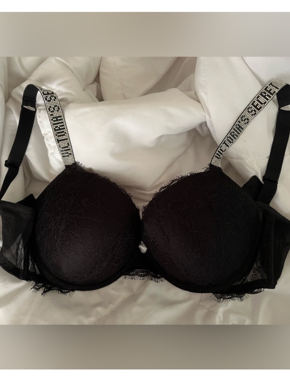 Victoria’s Secret Very Sexy Rhinestone Strap Push Up Bra Size 36DD